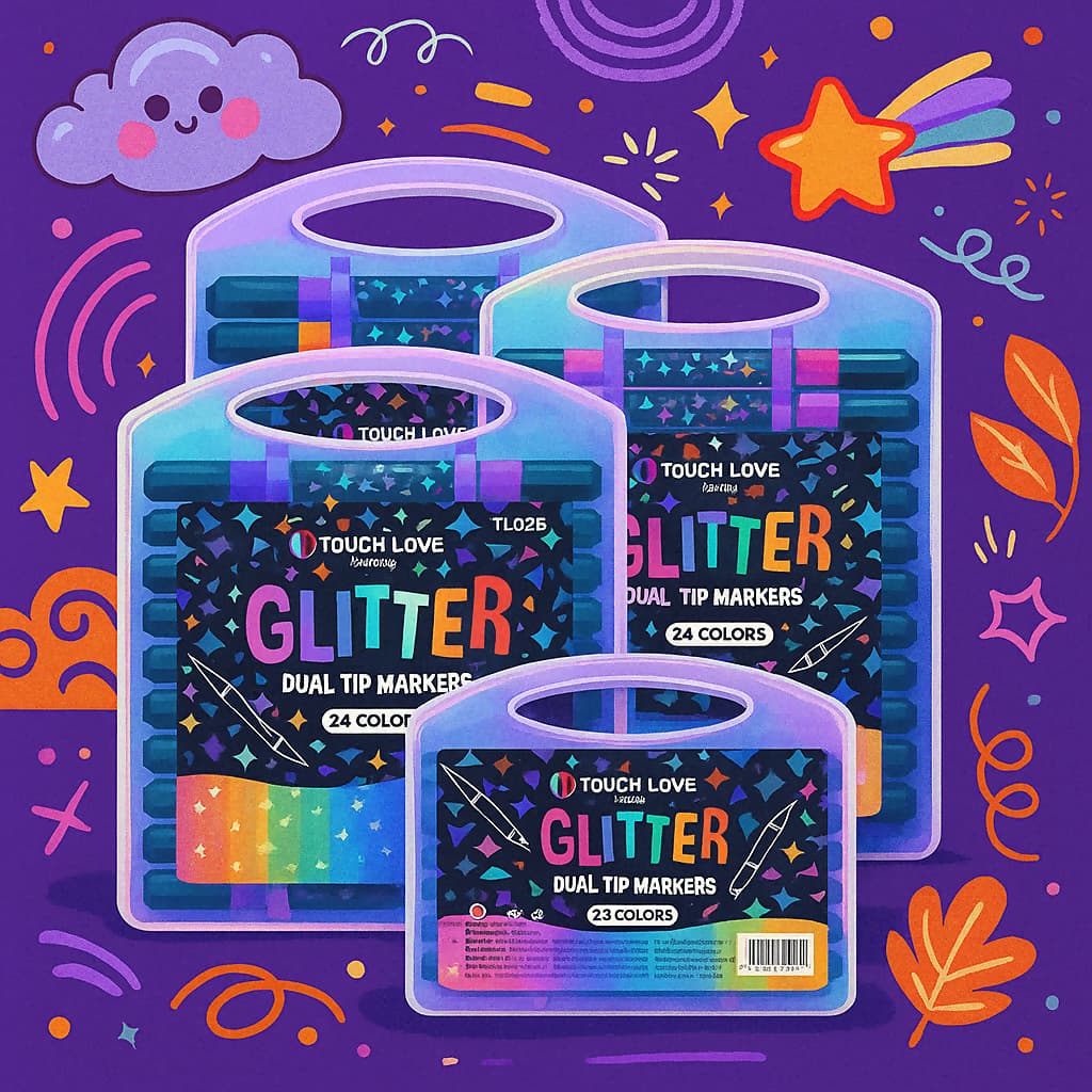 Caneta Marcadora Glitter Dupla Ponta | 96/72/48/24 Cores | Arte, Escola, Planner, Desenho