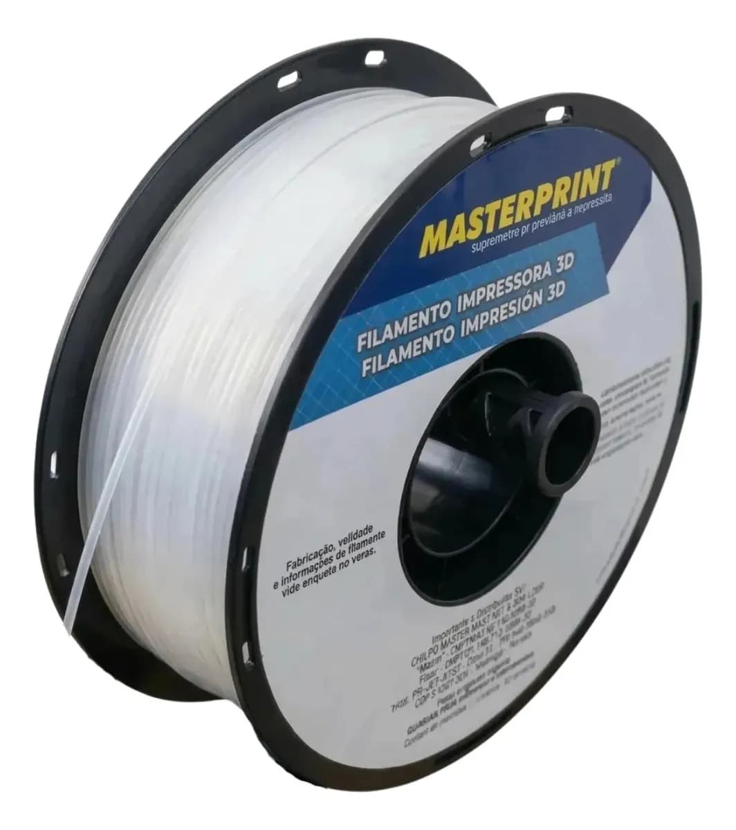 Filamento Para Impressora 3d Petg 1.75mm Masterprint 1kg Transparente