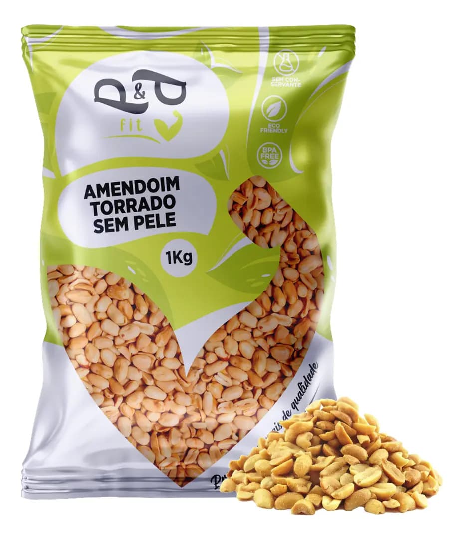 Amendoim Torrado Sem Sal 1kg - P&p