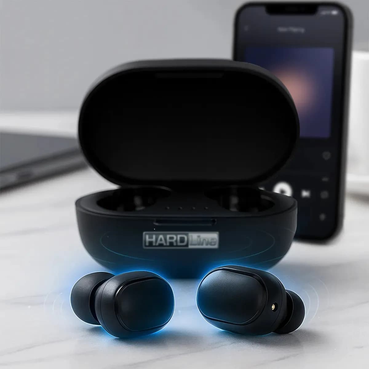 Fone De Ouvido Bluetooth 5.0 TWS Sem Fio Hardline In Ear Touch mantém a estabilidade HD Compatível Android Bateria Longa