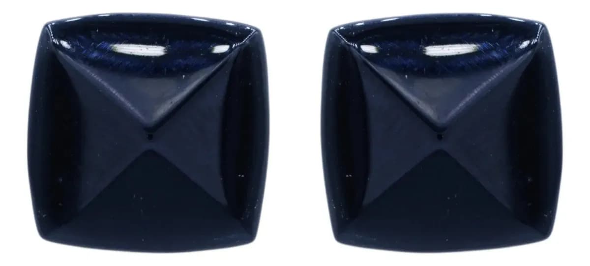 Brinco Quadrado Pedra Colorida Semijoia Akasaki Bc2904 Cor Del Brinco Preto